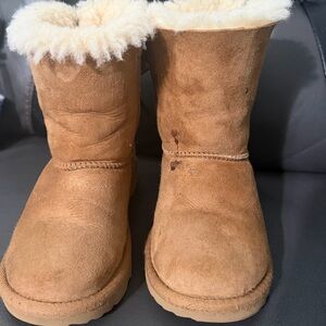 UGG Chestnut Suede Kids Shearling Boots